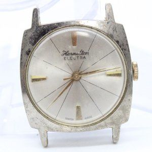 Vintage Hormilton Watch Mens Silver Tone Stainless Steel Swiss Made Electra 50s